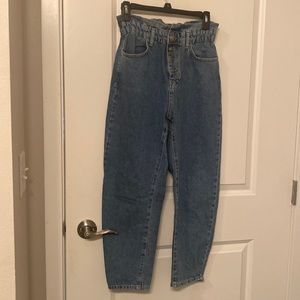 Zara Size 4 - Denim Button Up Bootcut Jeans with Ruffle Waistline
